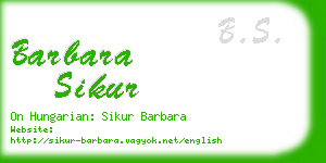 barbara sikur business card